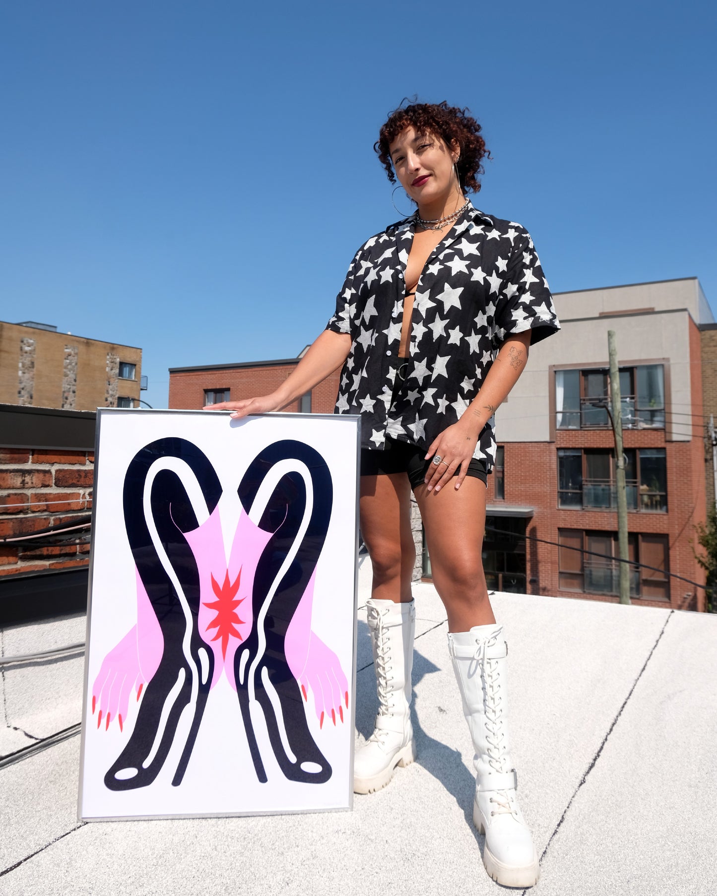 CAPE COAST UNISEX BOWLING SHIRT  | BLACK STAR- READY TO SHIP