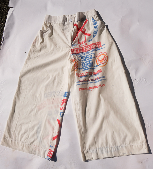 RECYCLED FLOUR SACK PANTS