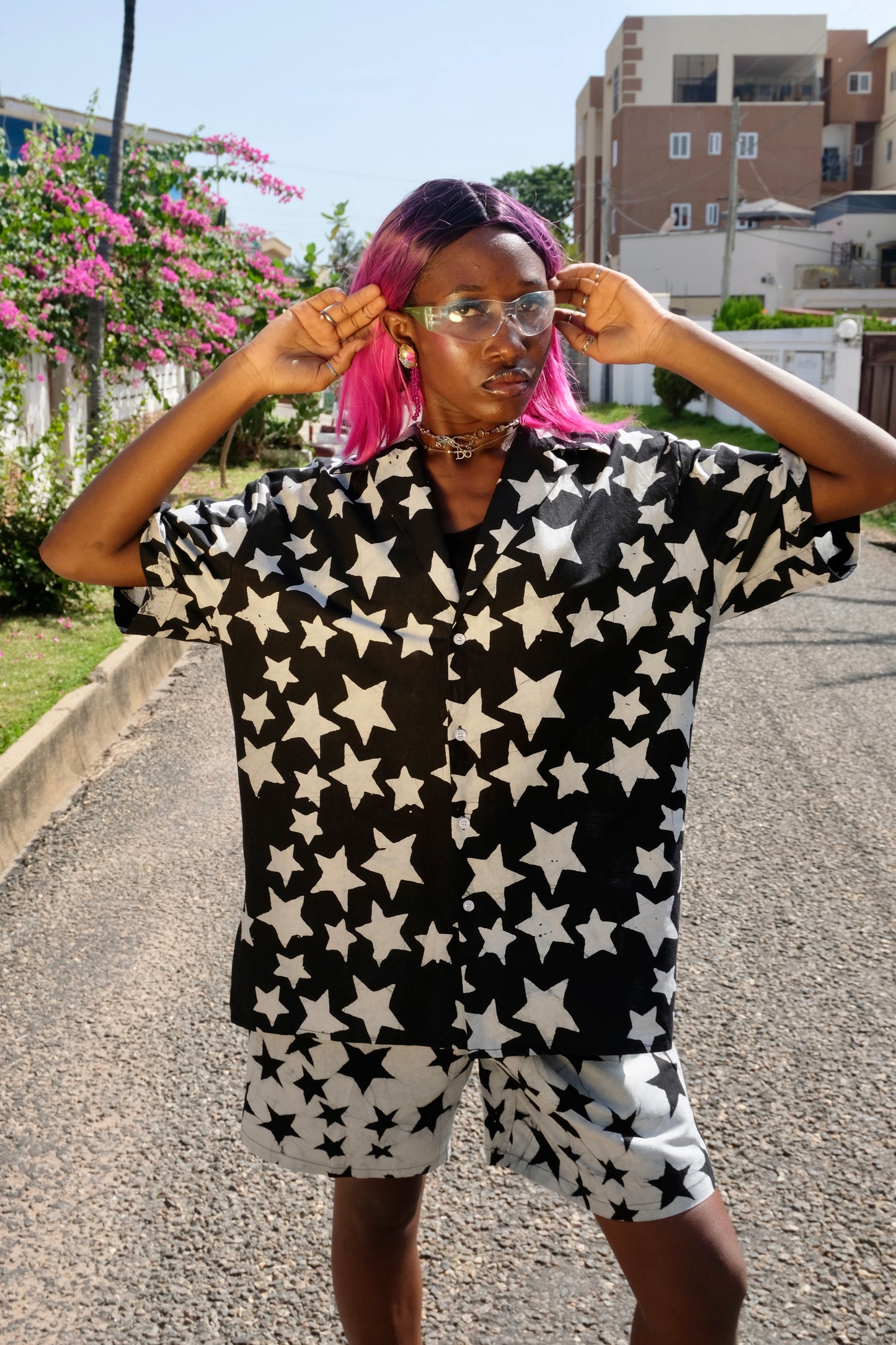 CAPE COAST UNISEX BOWLING SHIRT  | BLACK STAR- READY TO SHIP