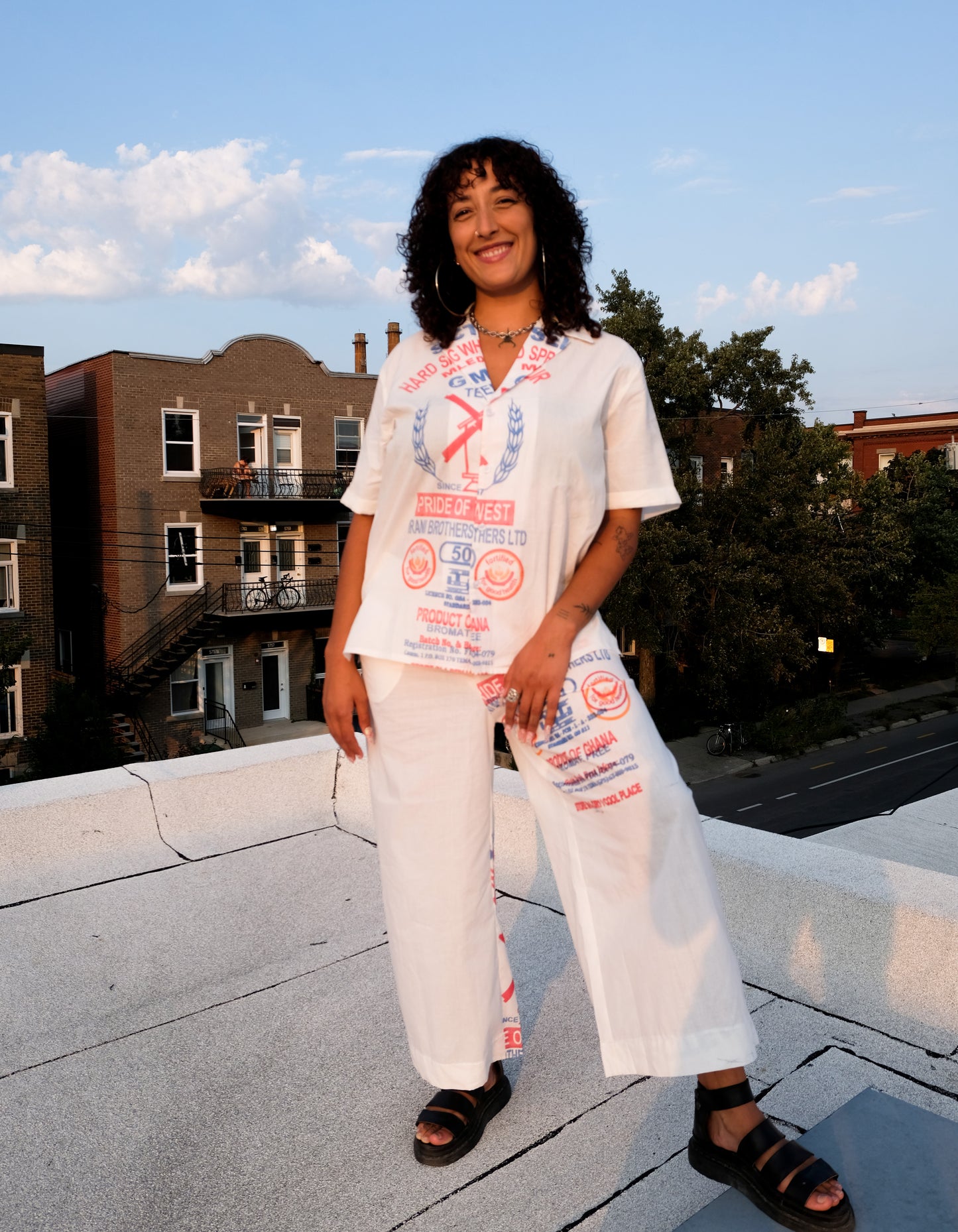 RECYCLED FLOUR SACK PANTS