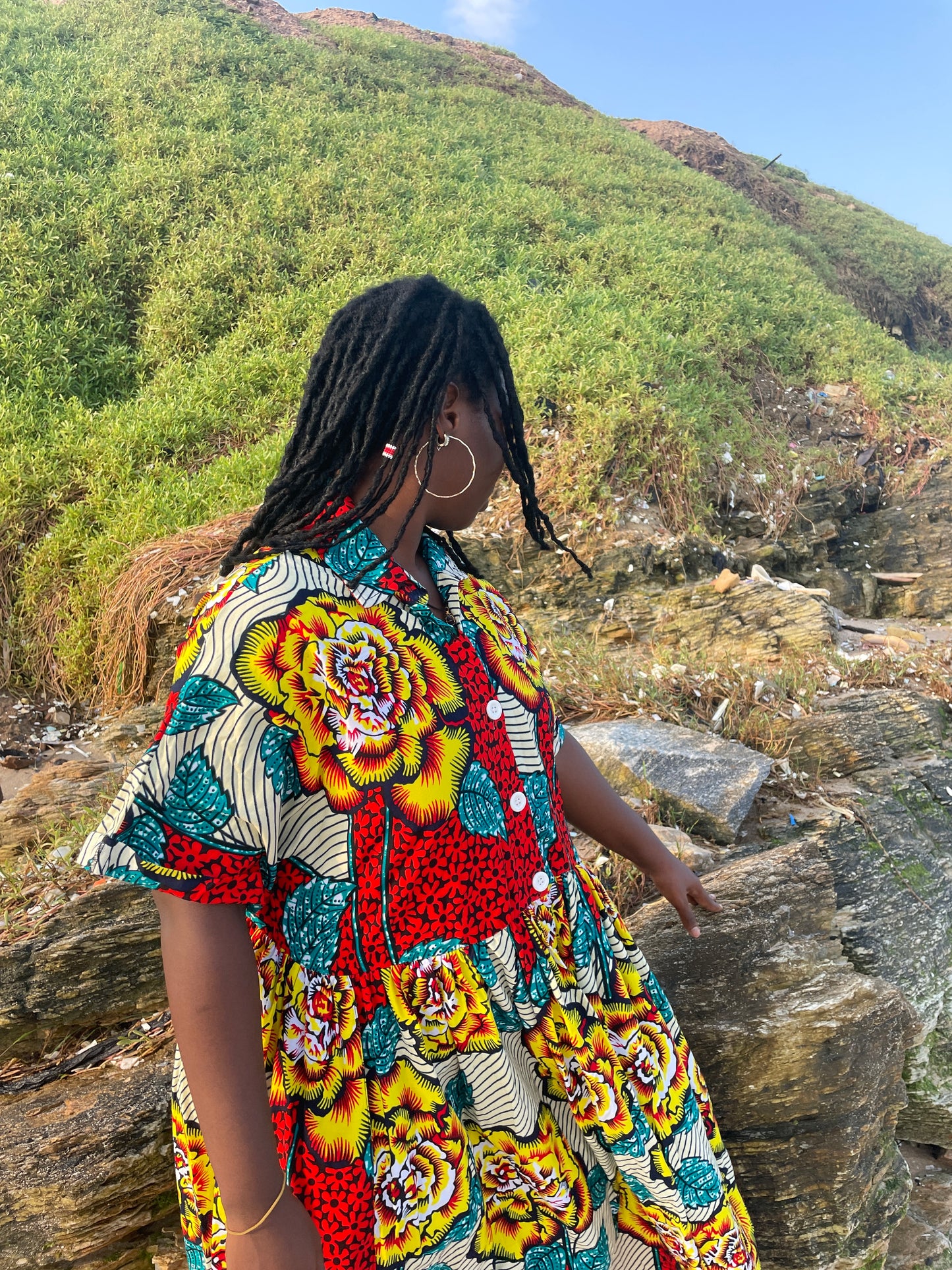 AKUA SHIRTDRESS | FLORAL CONNECTION-READY TO SHIP-SIZE LARGE