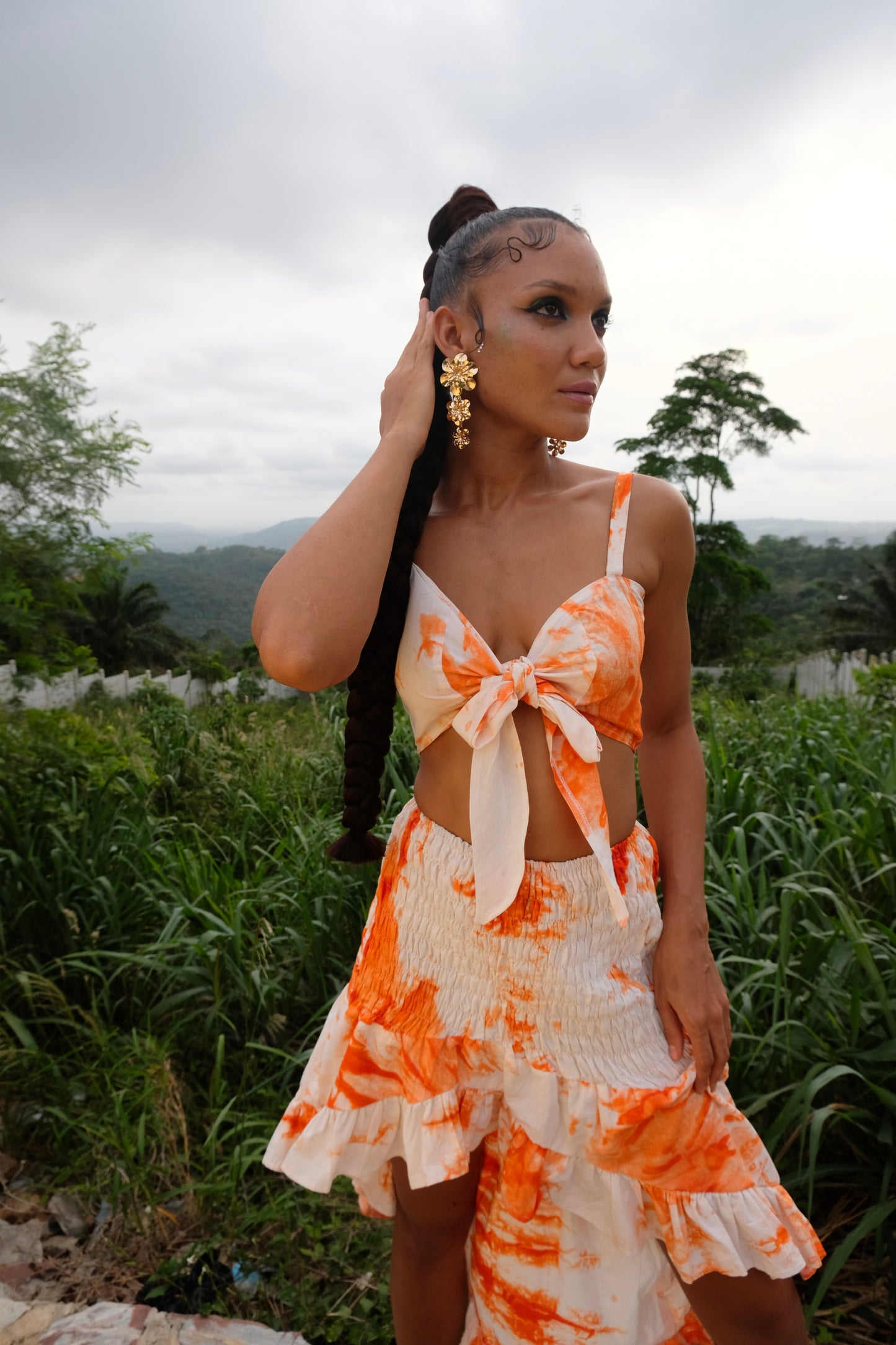SANKOFA DRESS | CREAMSICLE-READY TO SHIP- SIZE SMALL & LARGE