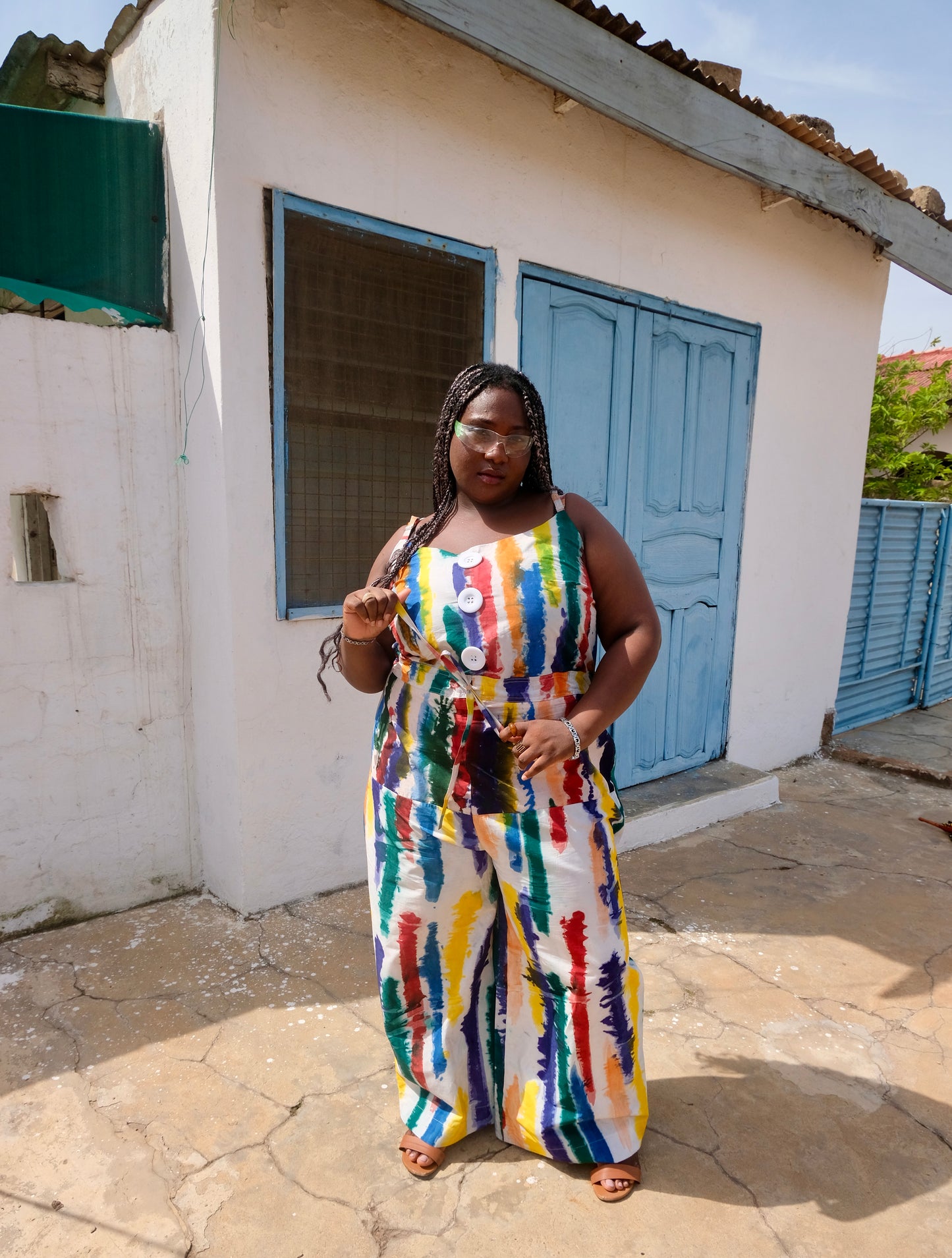 TEMA JUMPSUIT | BRUSH STROKES-READY TO SHIP-SIZE S & XXL