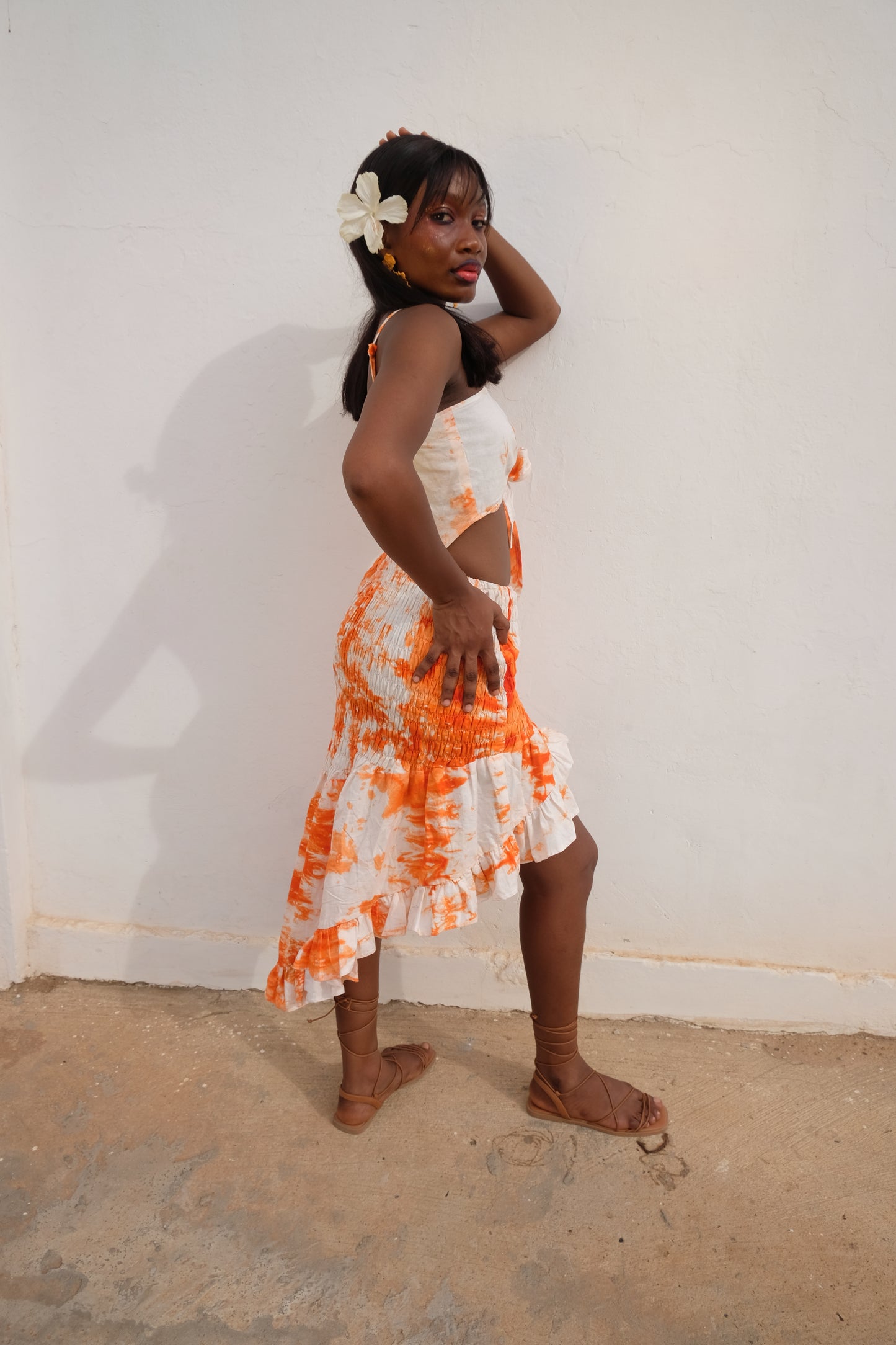 SANKOFA DRESS | CREAMSICLE-READY TO SHIP- SIZE SMALL & LARGE