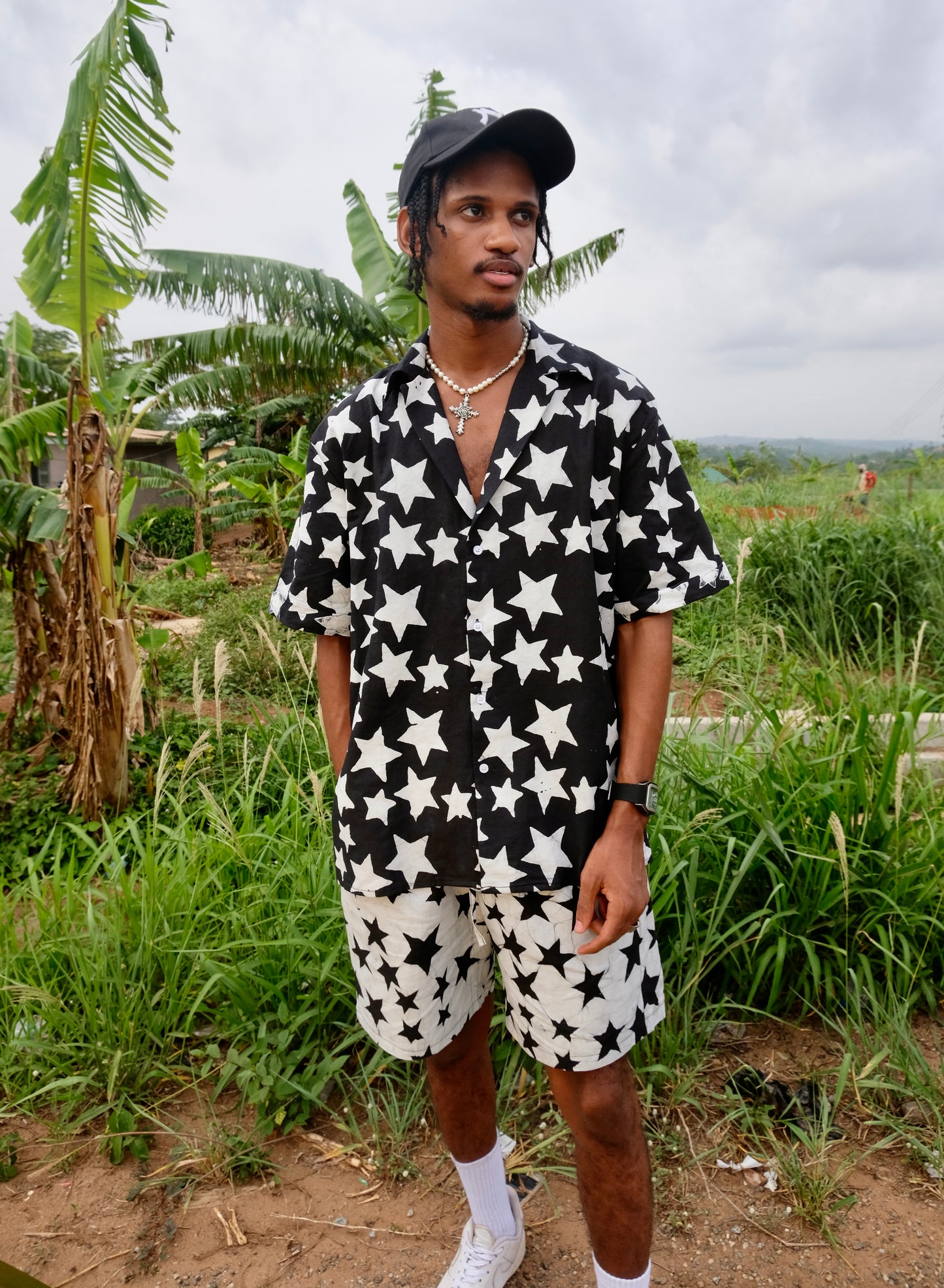CAPE COAST UNISEX BOWLING SHIRT  | BLACK STAR- READY TO SHIP