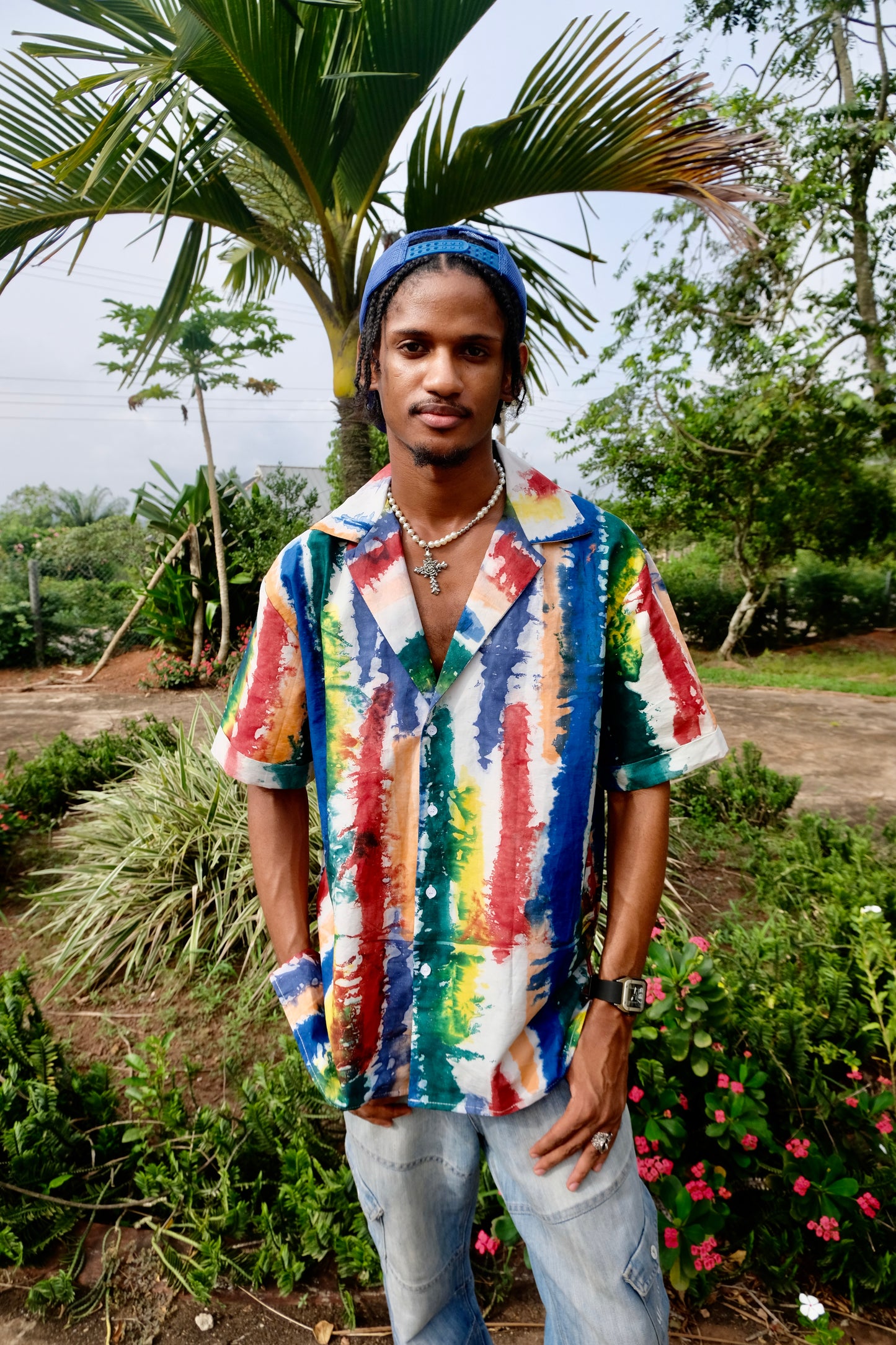 CAPE COAST UNISEX BOWLING SHIRT | BRUSH STROKES