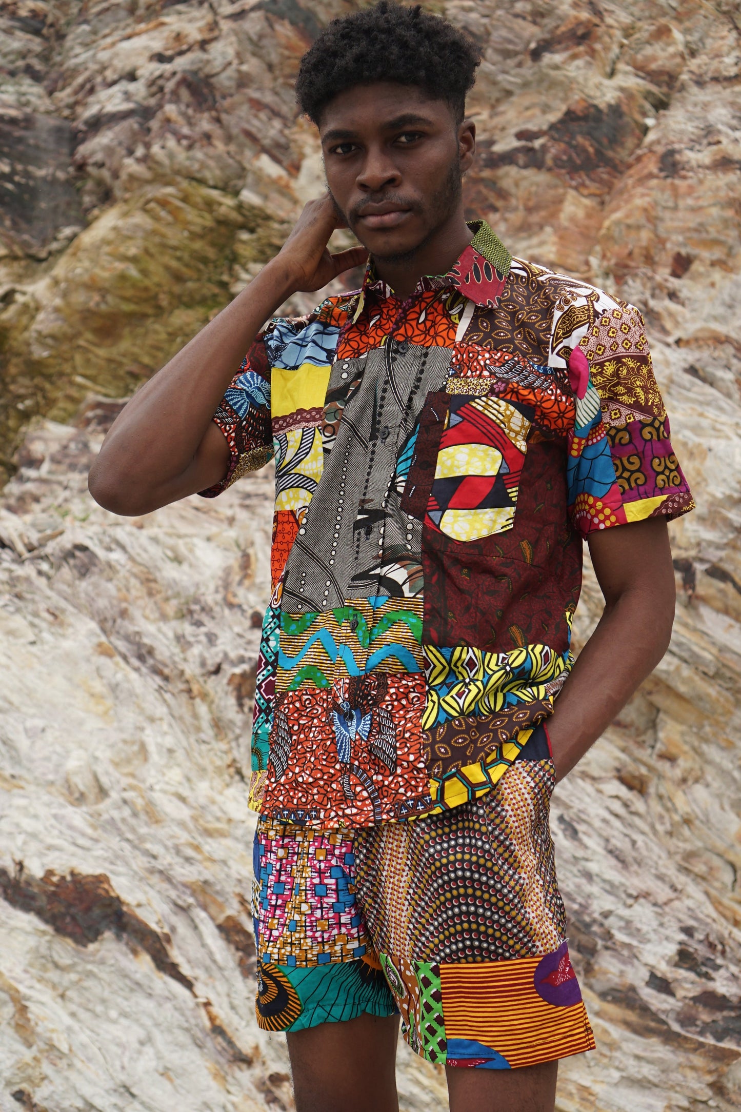 UNISEX PATCHWORK RAINBOW SHIRT