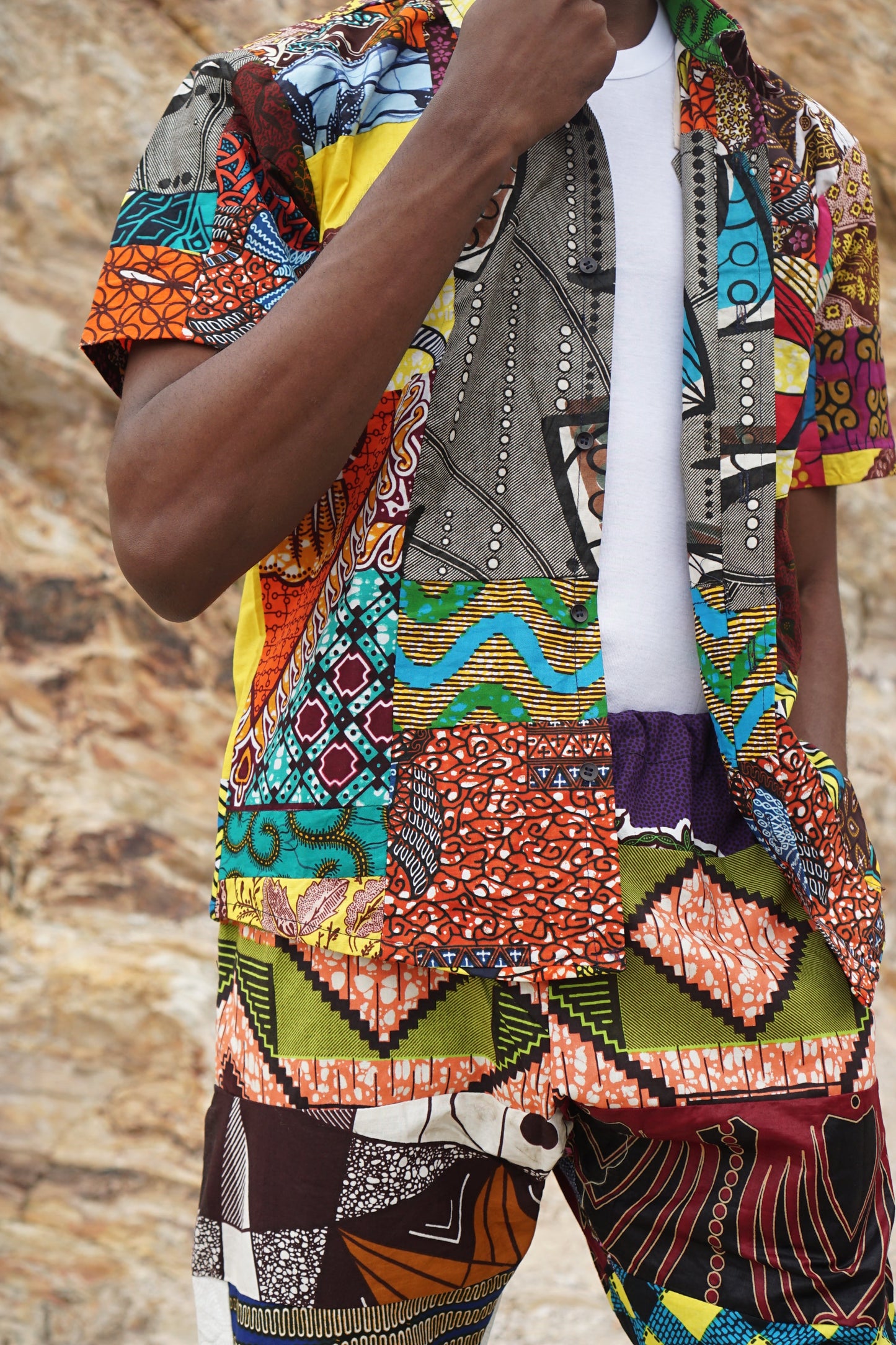 UNISEX PATCHWORK RAINBOW SHIRT