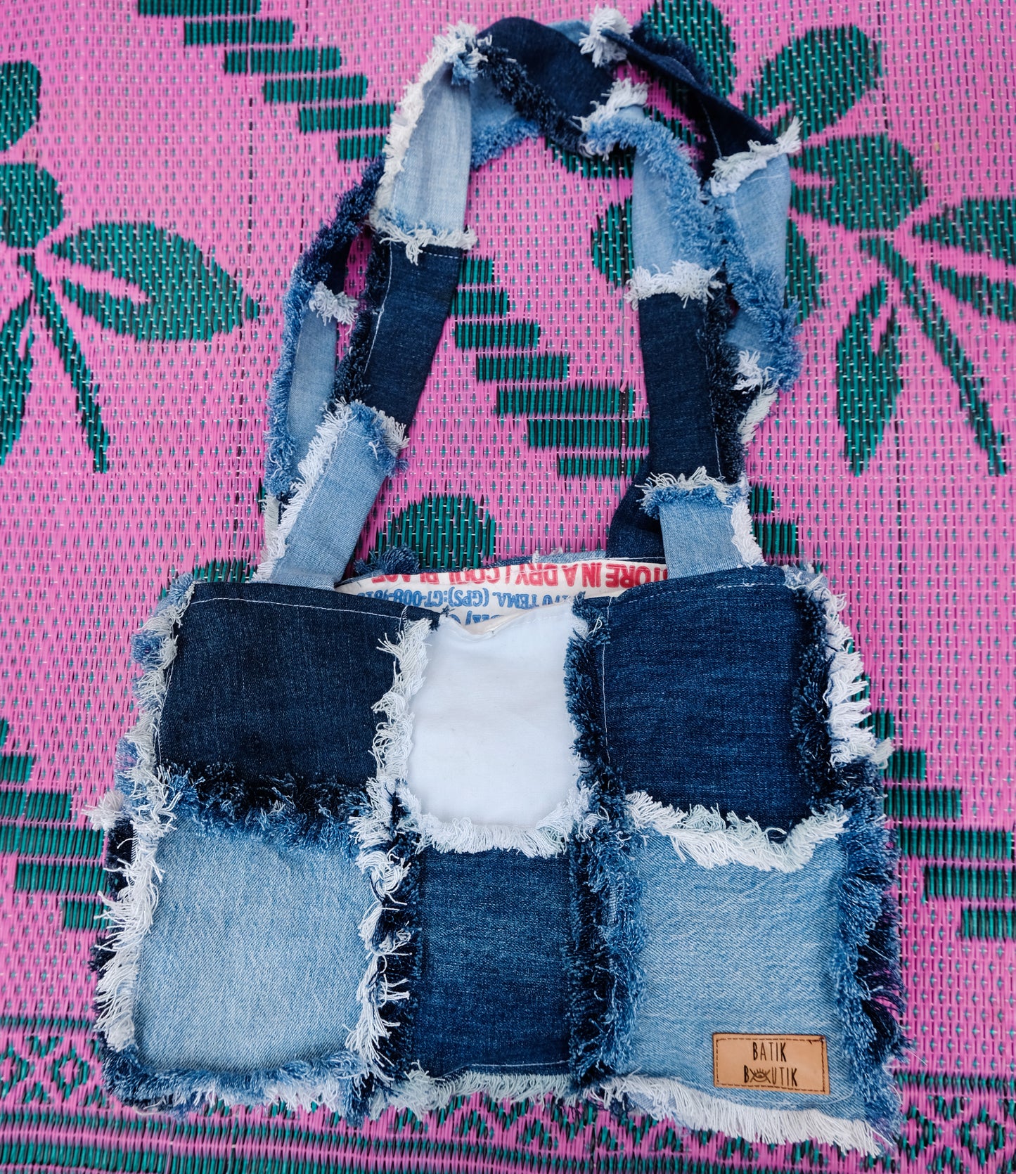 Denim Patchwork Tote Bag