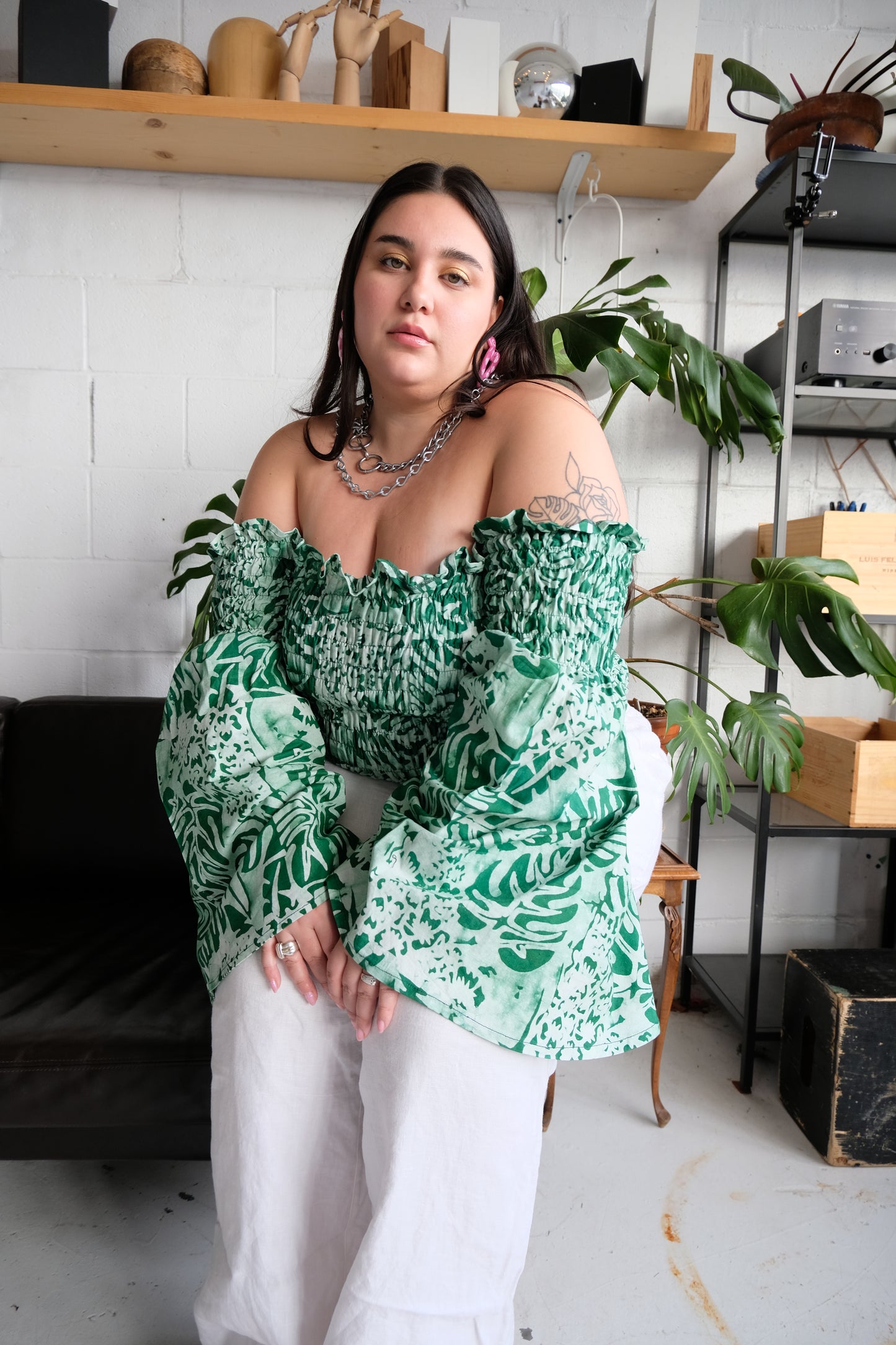LABADI PLEASURE BELL SLEEVE TOP | FAUNA-READY TO SHIP-SIZE 2X