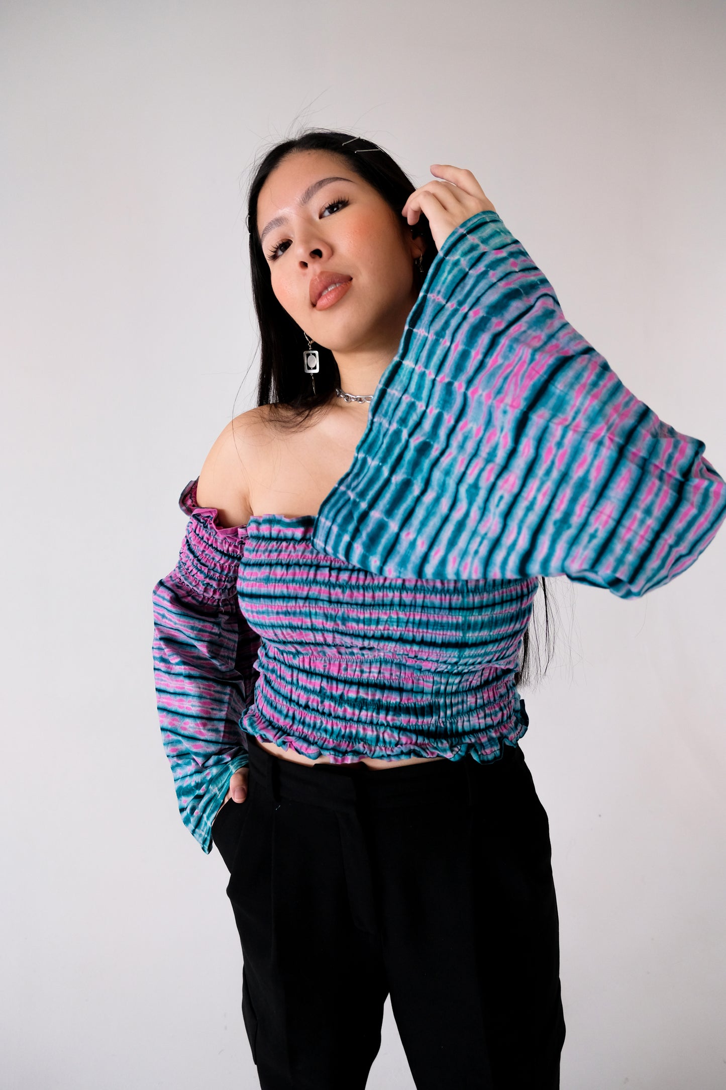 LABADI PLEASURE BELL SLEEVE TOP | VORTEX | READY TO SHIP SIZE SMALL