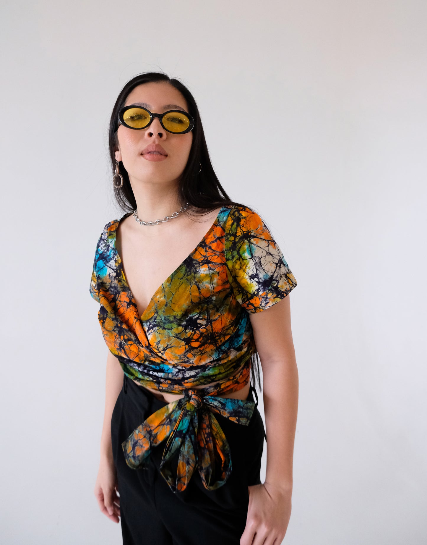 SAKUMONO WRAP TOP | MARBLE- READY TO SHIP