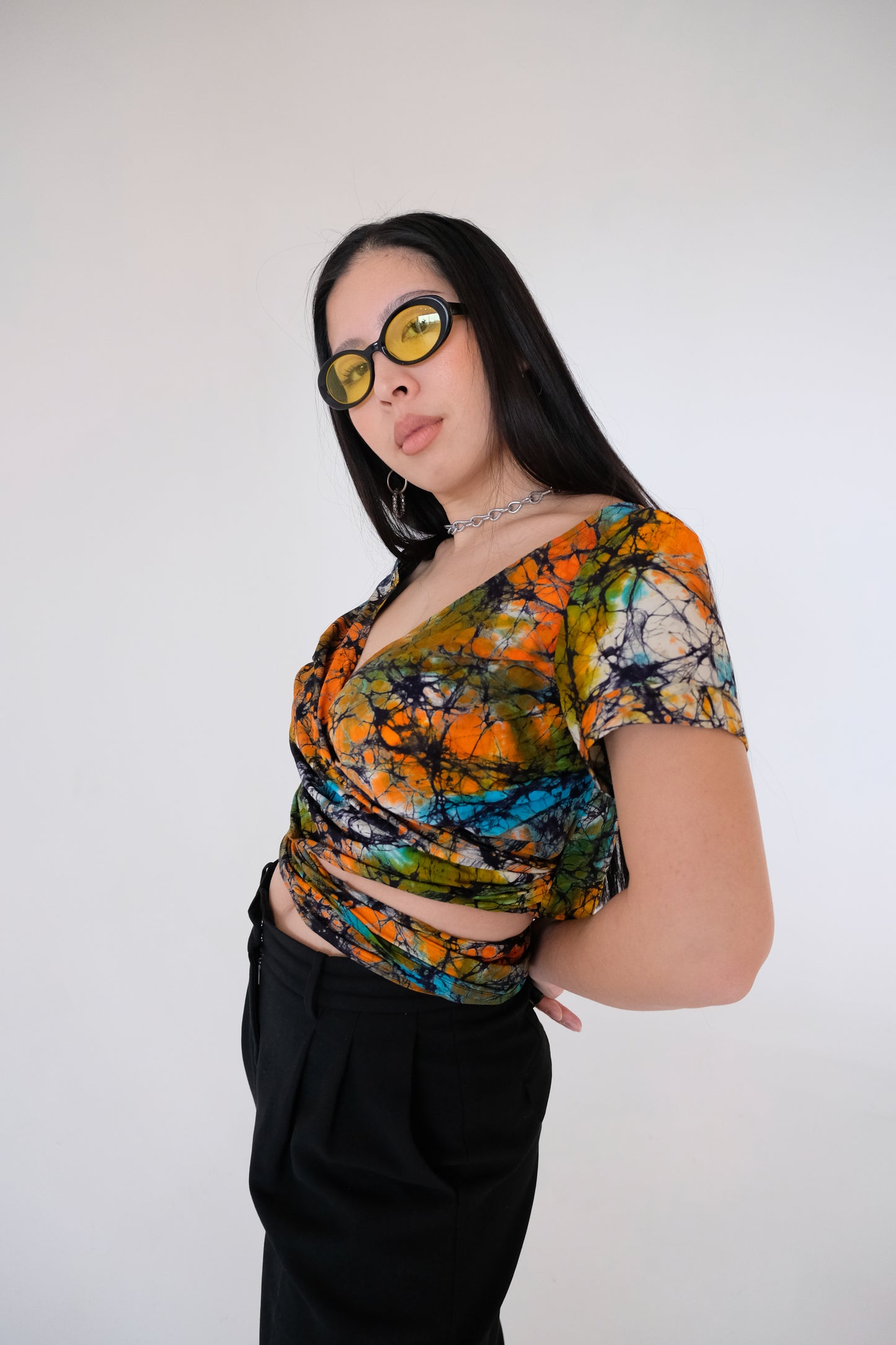 SAKUMONO WRAP TOP | MARBLE- READY TO SHIP