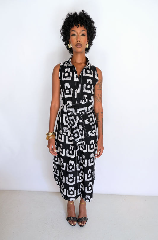 AMA VEST DRESS I GRAPHITE