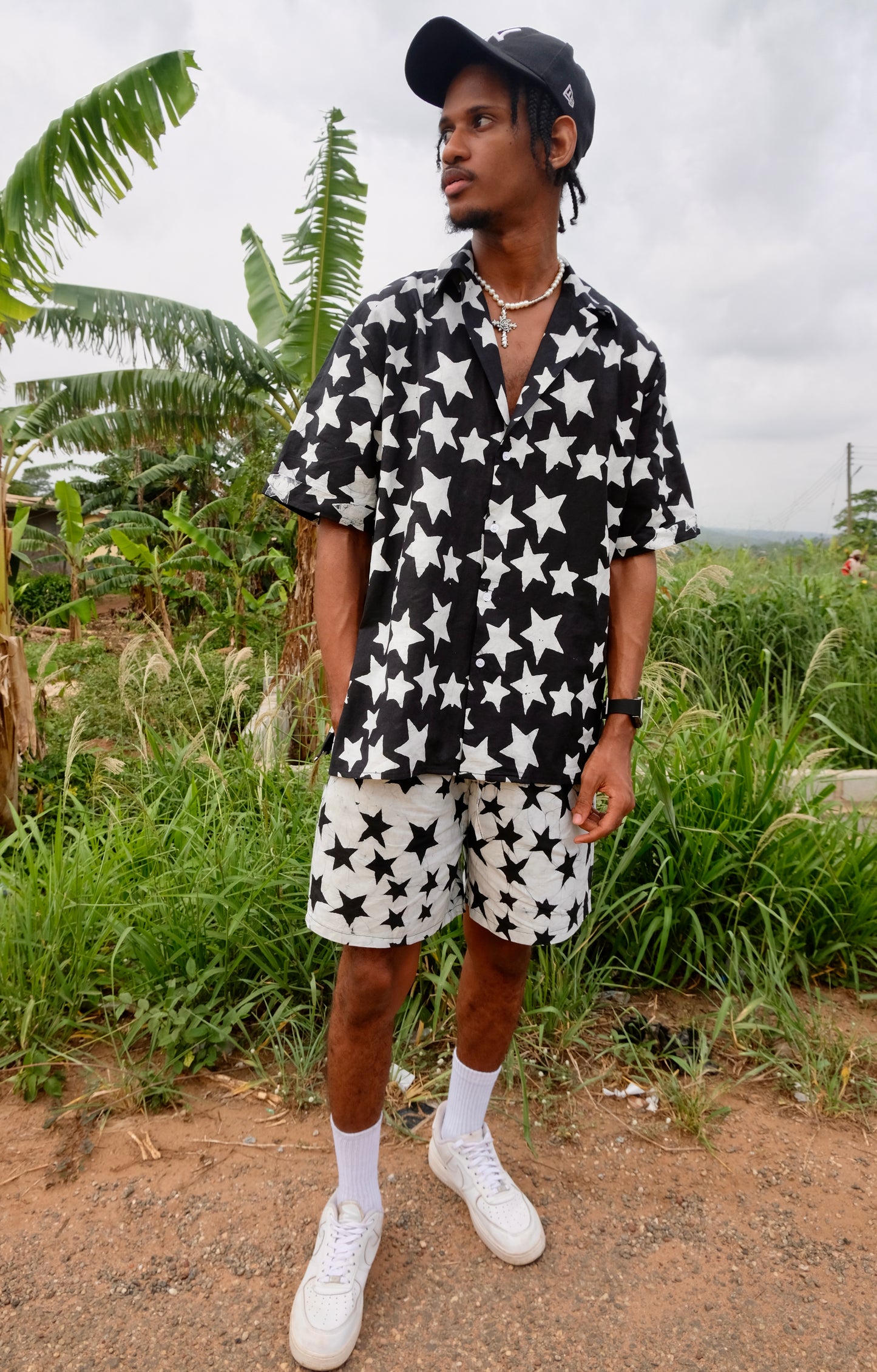 CAPE COAST UNISEX BOWLING SHIRT  | BLACK STAR- READY TO SHIP