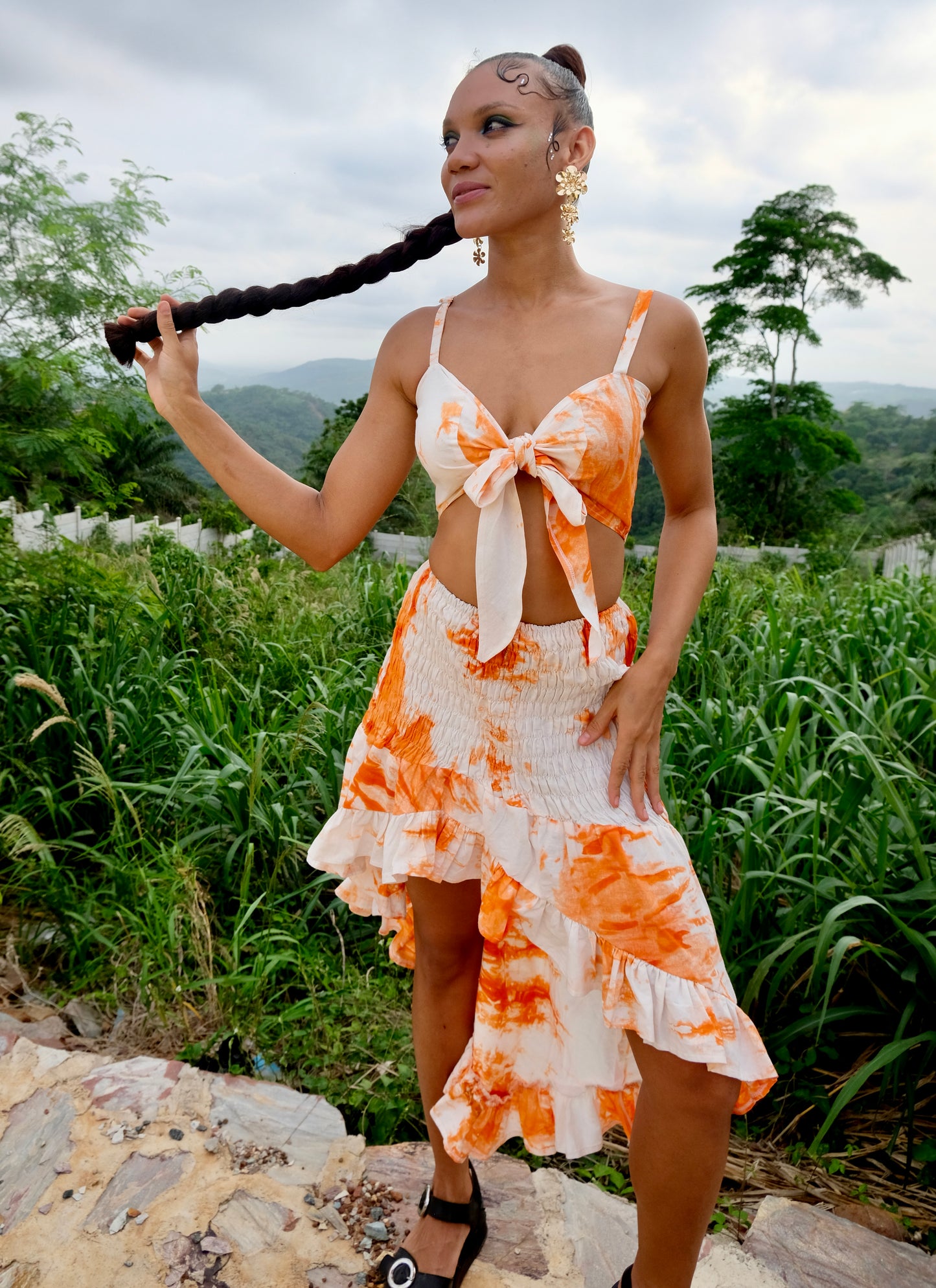 SANKOFA DRESS | CREAMSICLE-READY TO SHIP- SIZE SMALL & LARGE