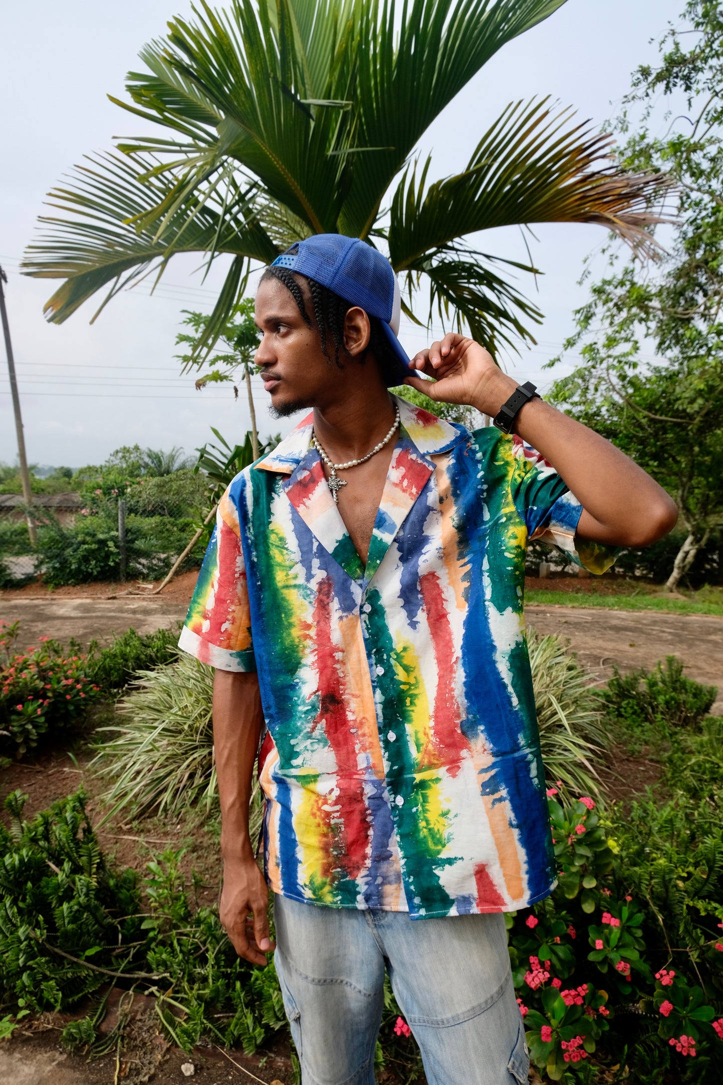 CAPE COAST UNISEX BOWLING SHIRT | BRUSH STROKES