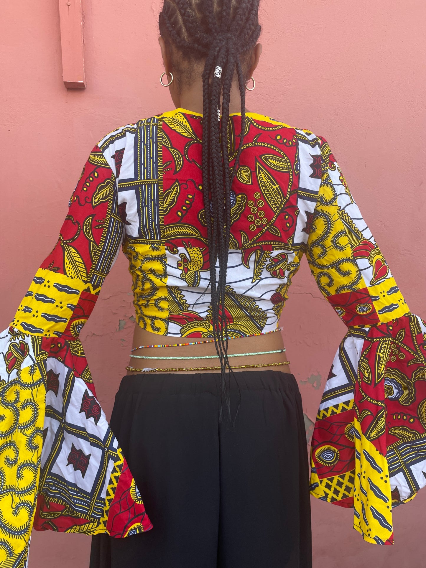 Bell sleeve wrap top