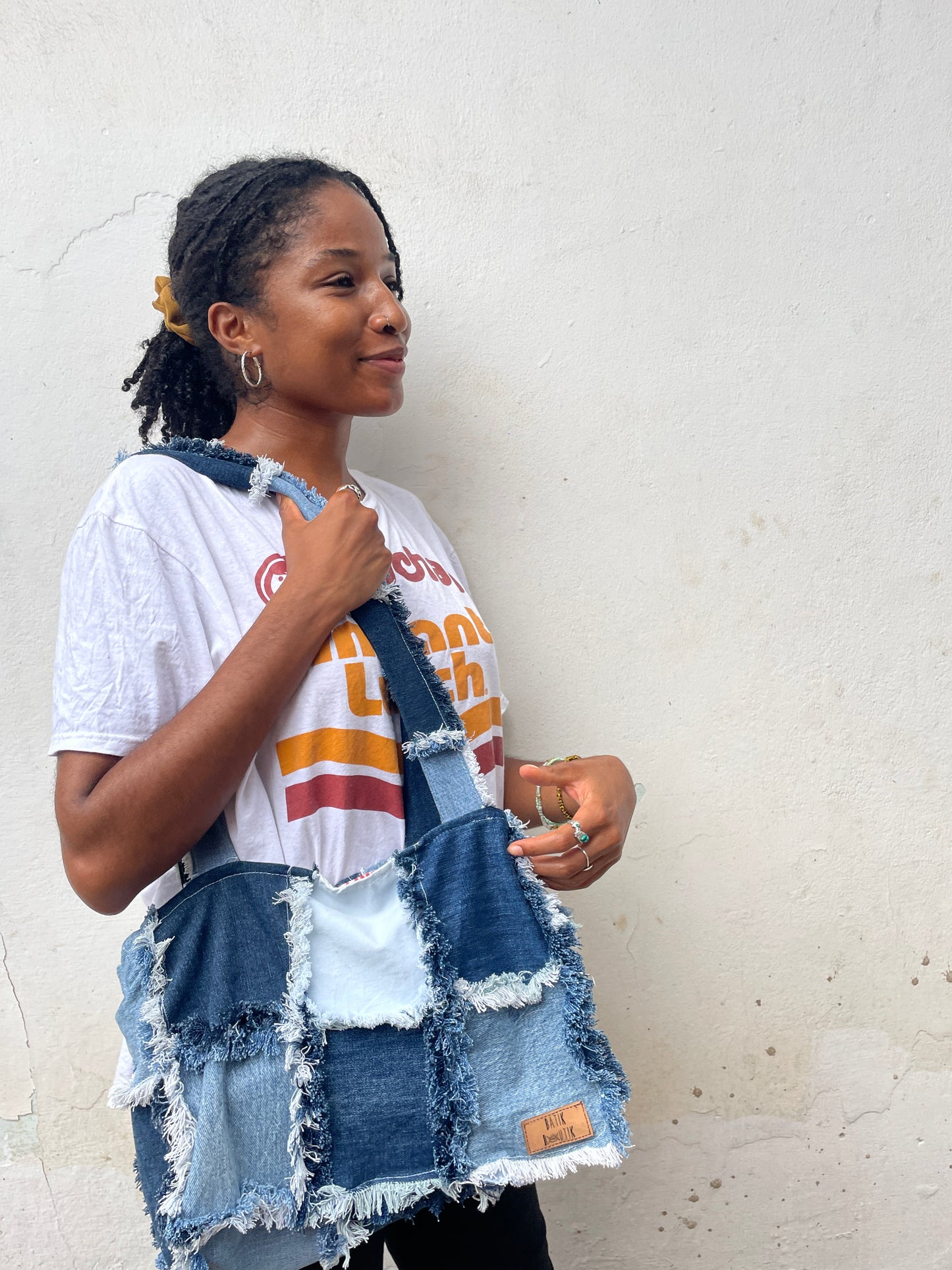 Denim Patchwork Tote Bag