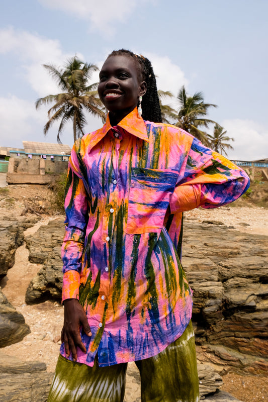 KOMI EASY UNISEX BUTTON-UP | PASTEL | READY TO SHIP