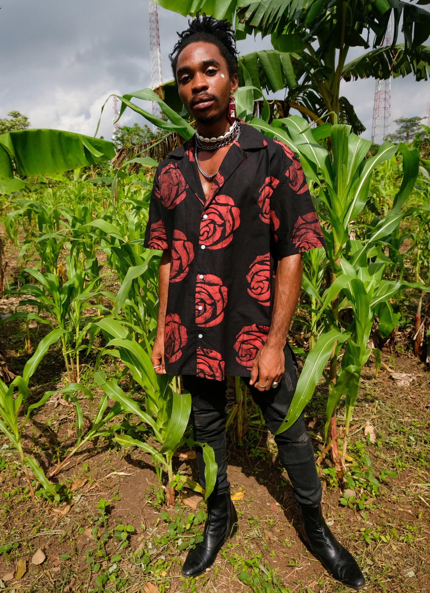 CAPE COAST UNISEX BOWLING SHIRT | ROSES