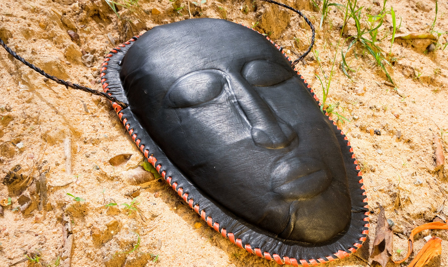 LEATHER MASK BAG | NOIR