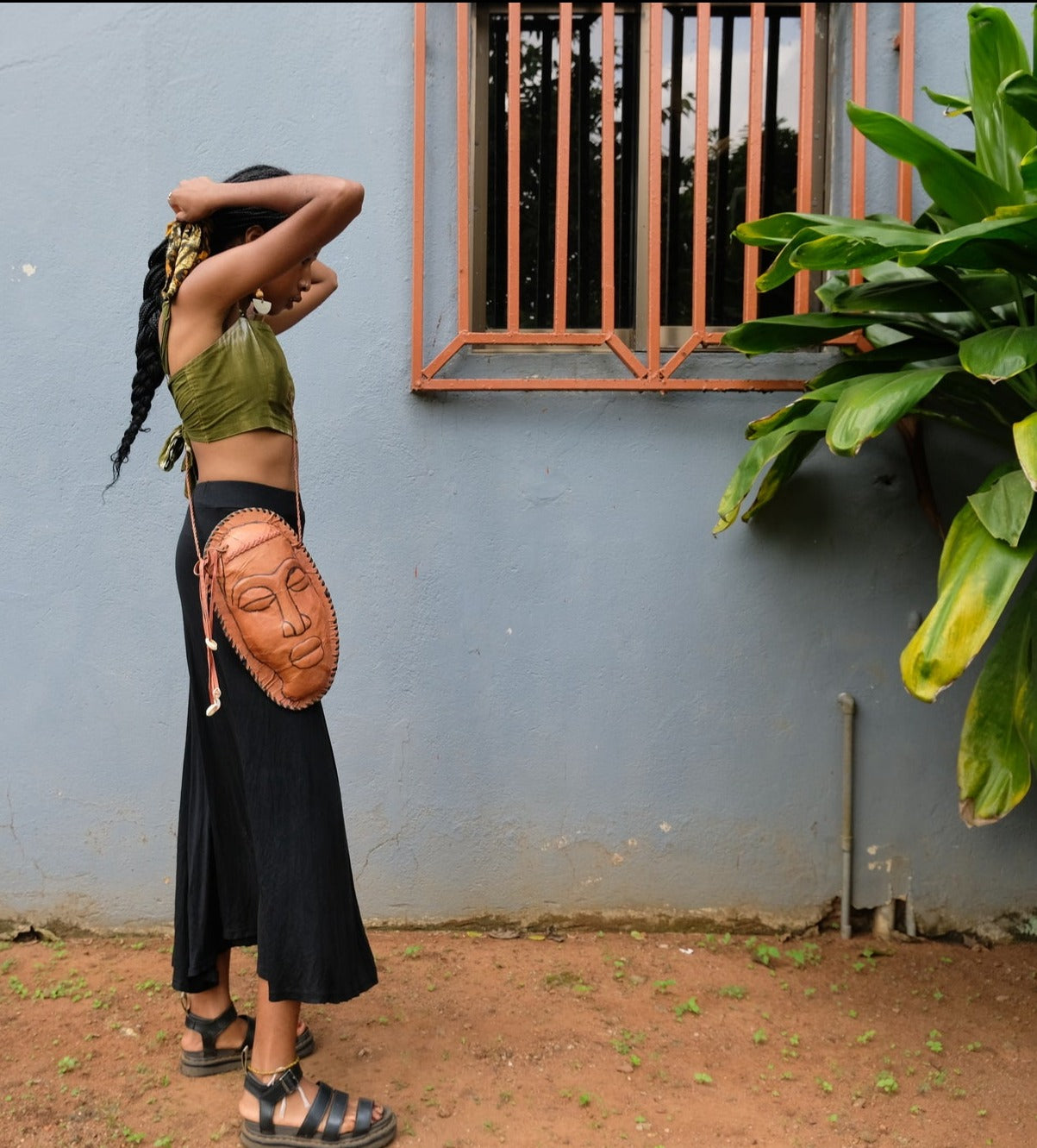 LEATHER MASK BAG | SABLE