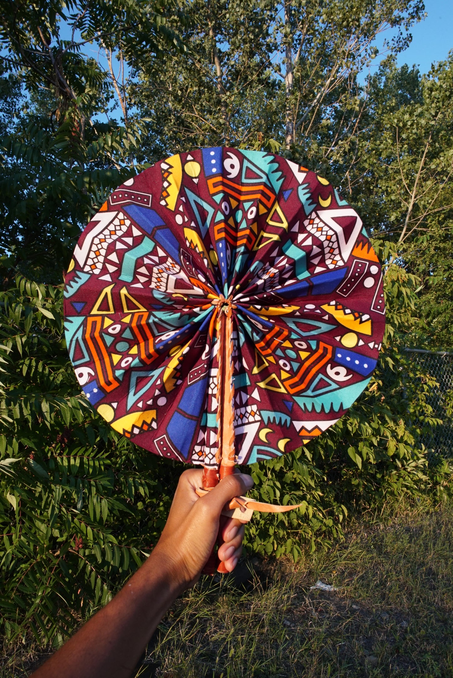 African Wax Print Fan