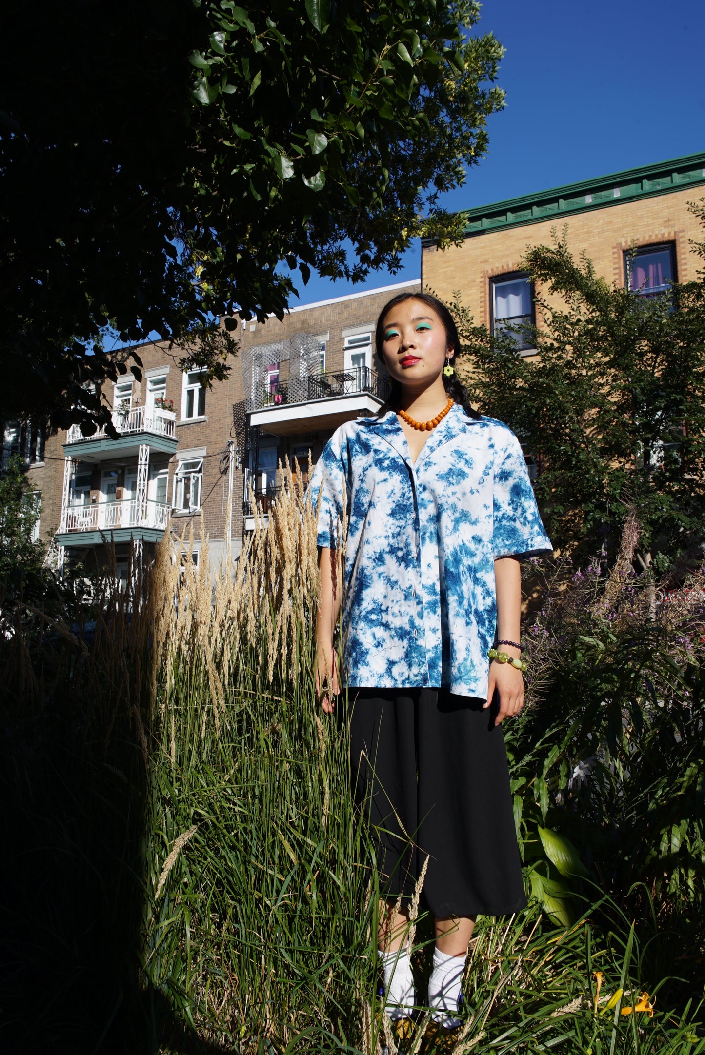 CAPE COAST BOWLING SHIRT | CERULEAN| READY TO SHIP- SIZE MEDIUM