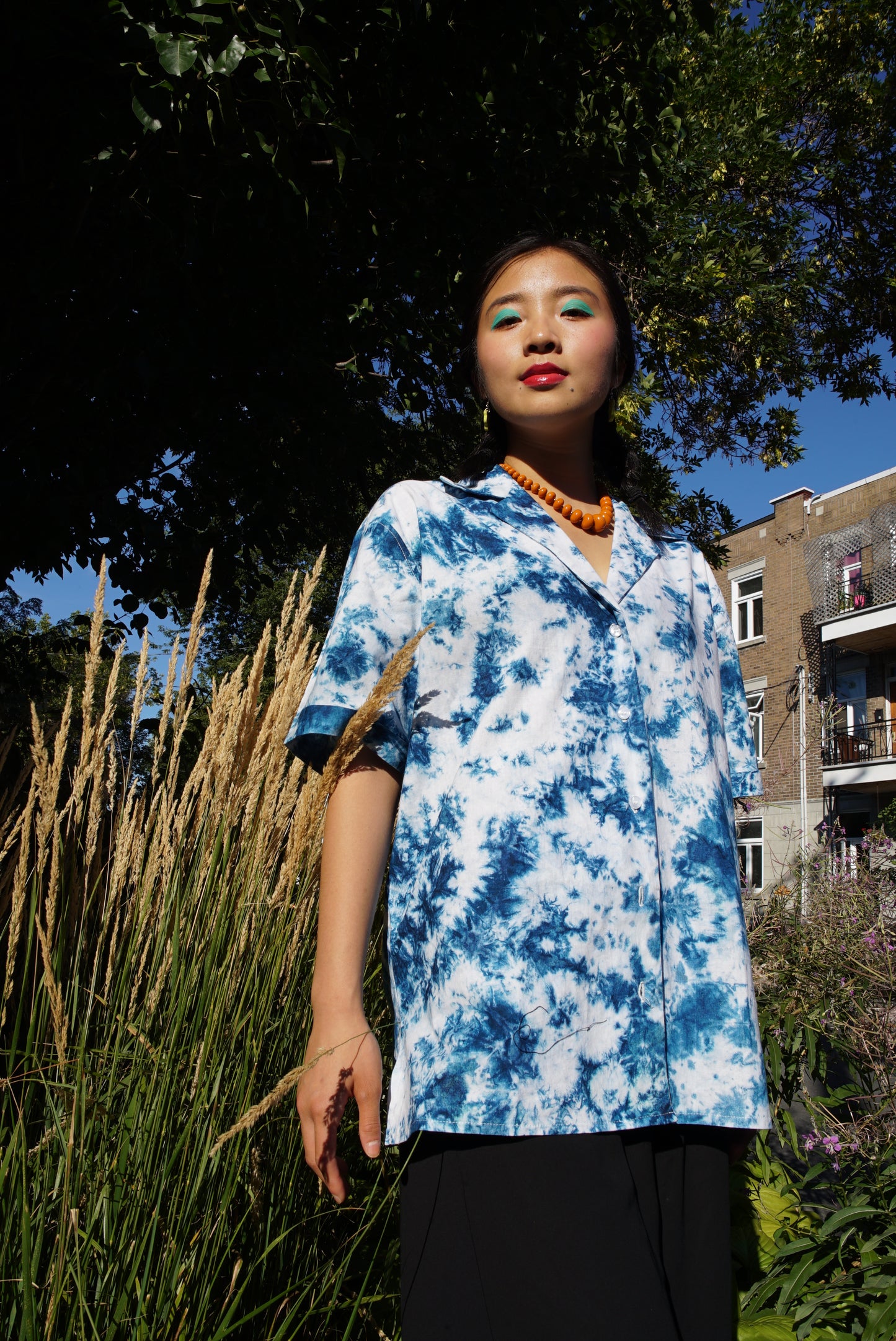 CAPE COAST BOWLING SHIRT | CERULEAN| READY TO SHIP- SIZE MEDIUM