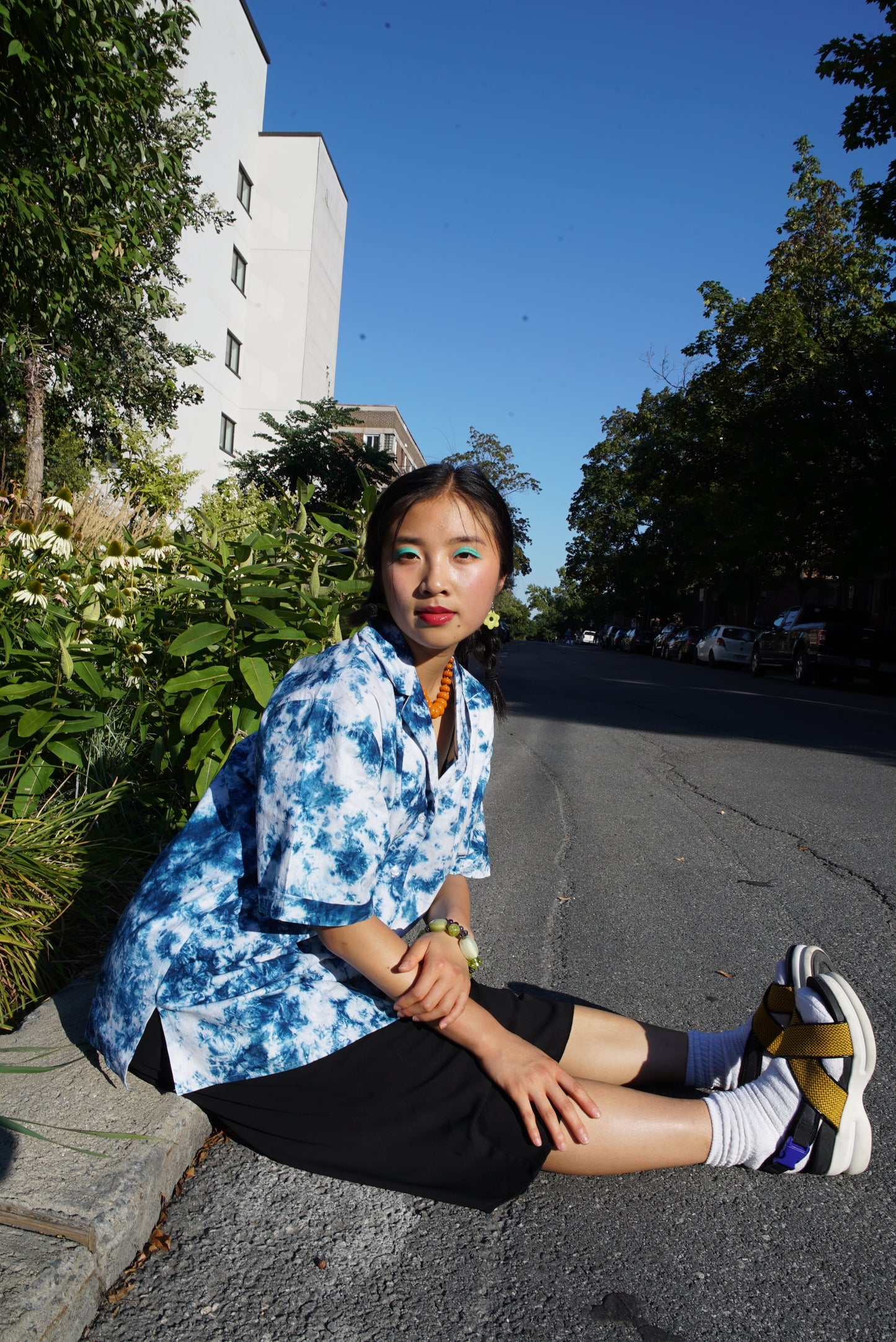 CAPE COAST BOWLING SHIRT | CERULEAN| READY TO SHIP- SIZE MEDIUM