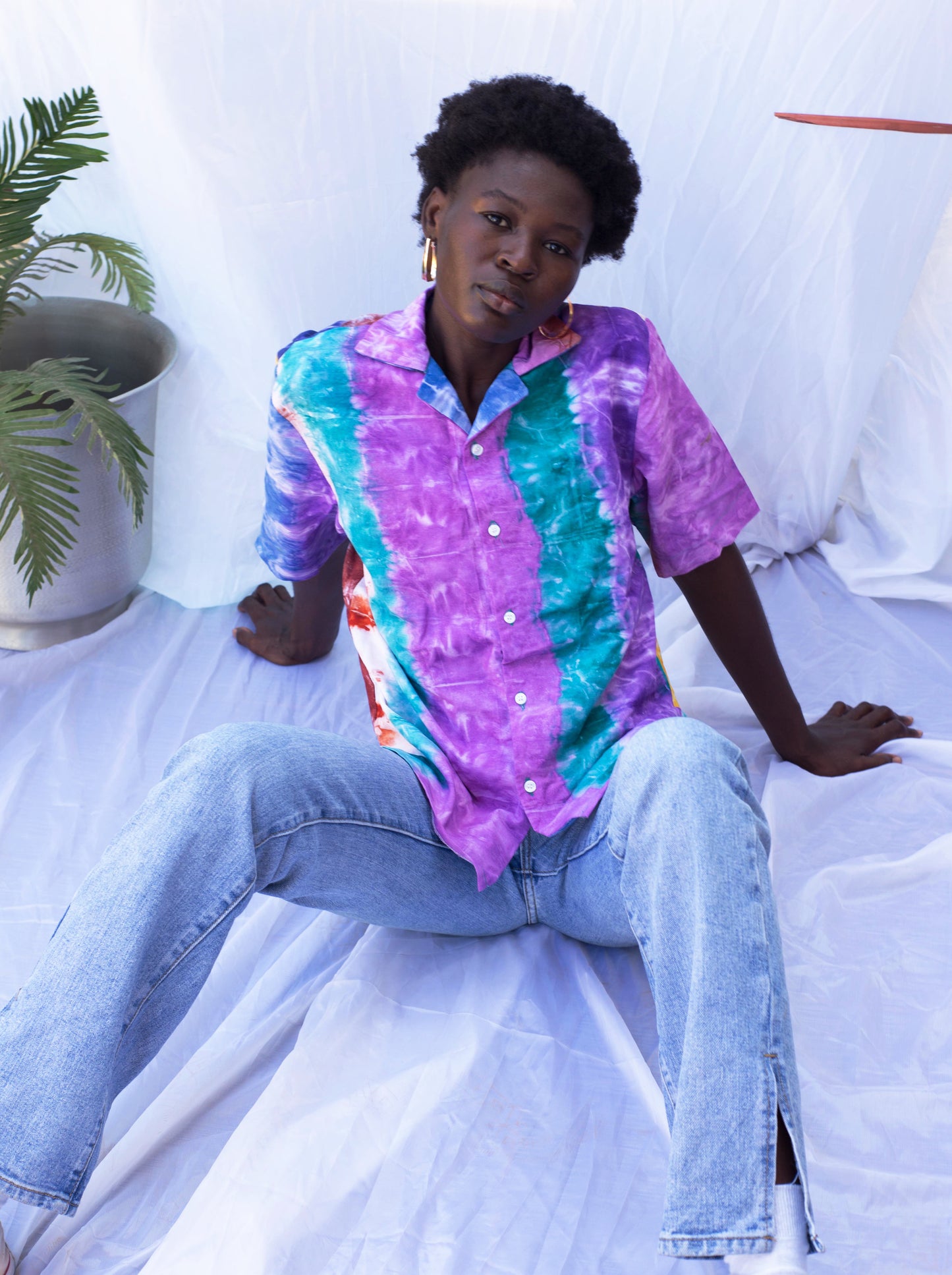 CAPE COAST BOWLING SHIRT  | ARC EN CIEL-READY TO SHIP- SIZE XS, M L, XL