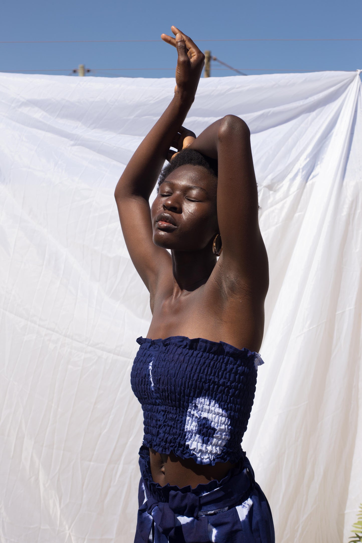 BUSUA TUBE TOP INDIGO- READY TO SHIP- LARGE & XL