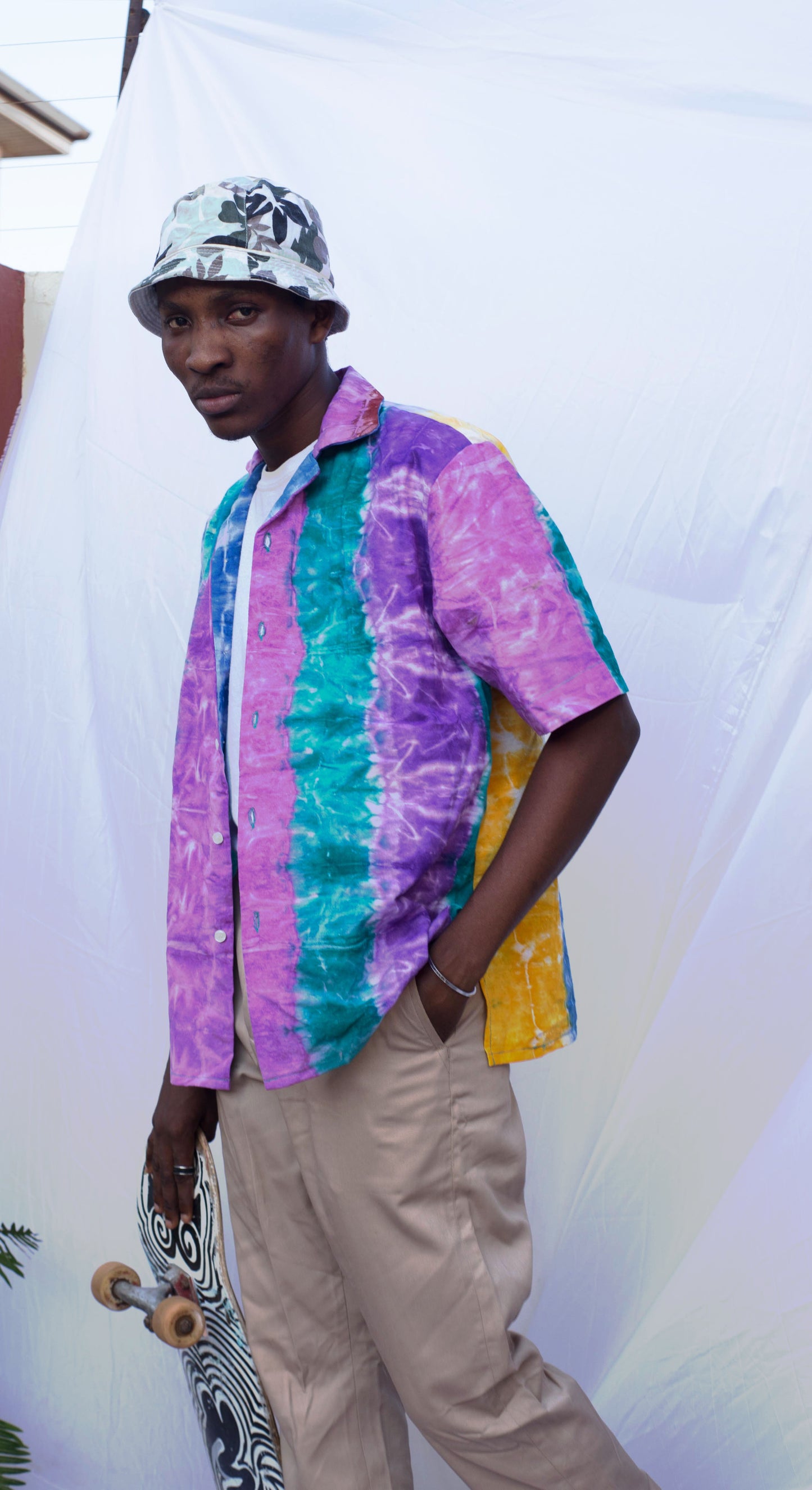 CAPE COAST BOWLING SHIRT  | ARC EN CIEL-READY TO SHIP- SIZE XS, M L, XL