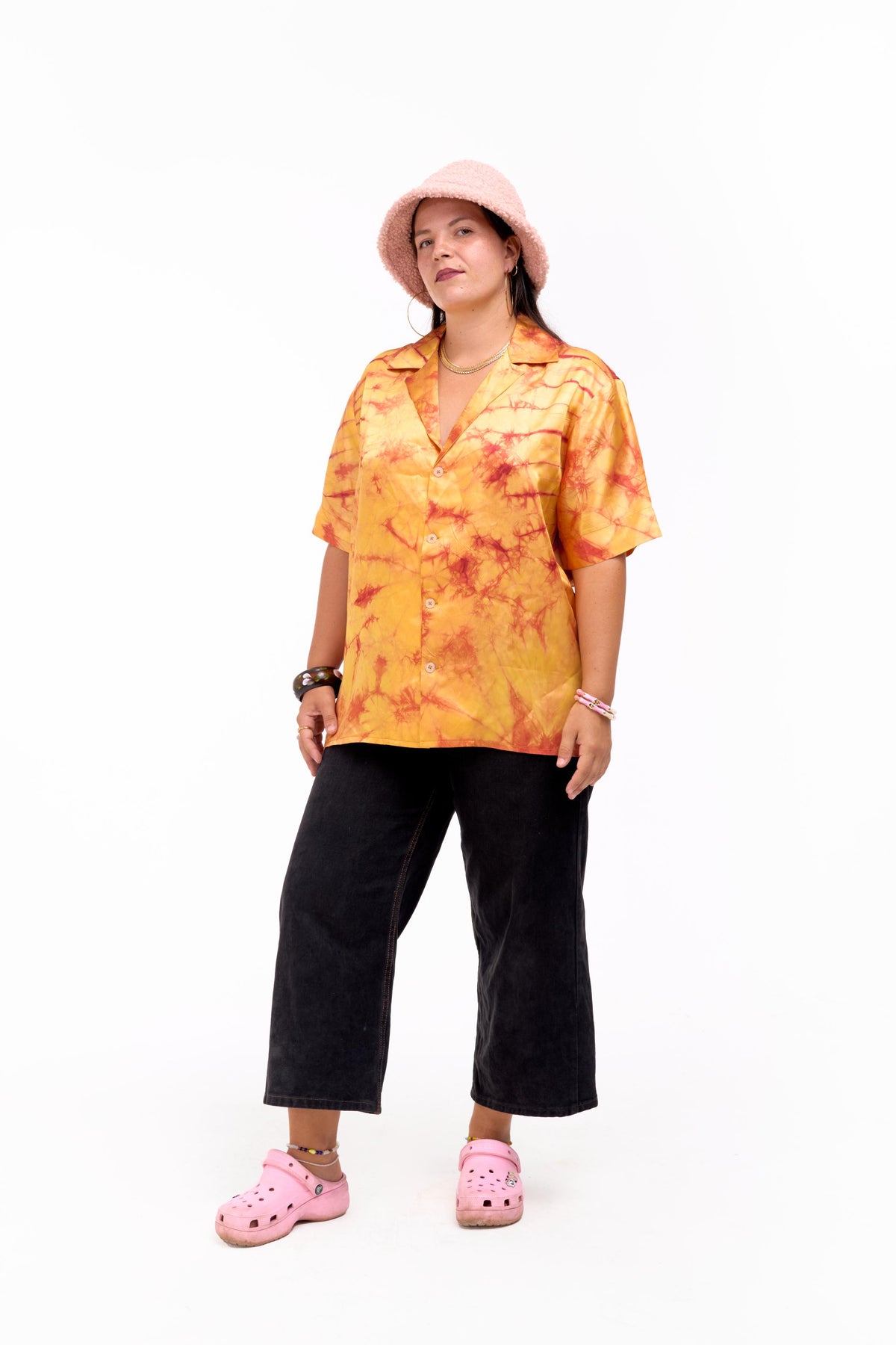 UNISEX CAPE COAST UNISEX BOWLING SHIRT | ADIRE SUN FLARE