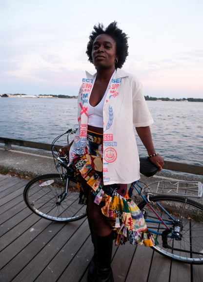 RECYCLED FLOUR SACK TEE | CAPE COAST UNISEX BOWLING SHIRT