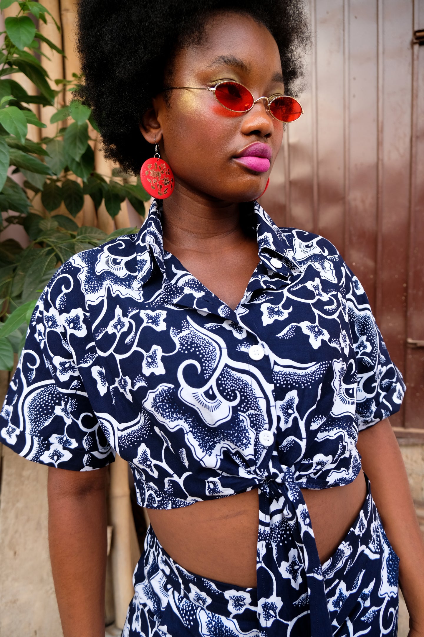 ADENTA TIE-UP SHIRT | MARINA